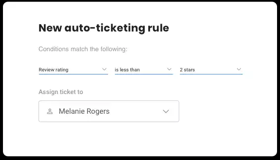 screenshot of auto-ticketing