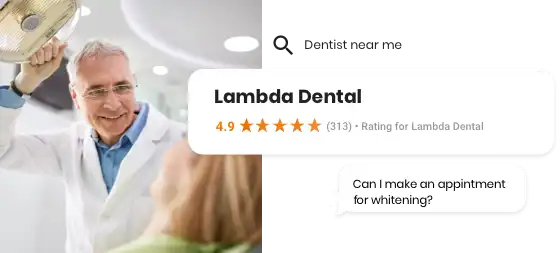 dental practice showing 5-star review from satisfied patient