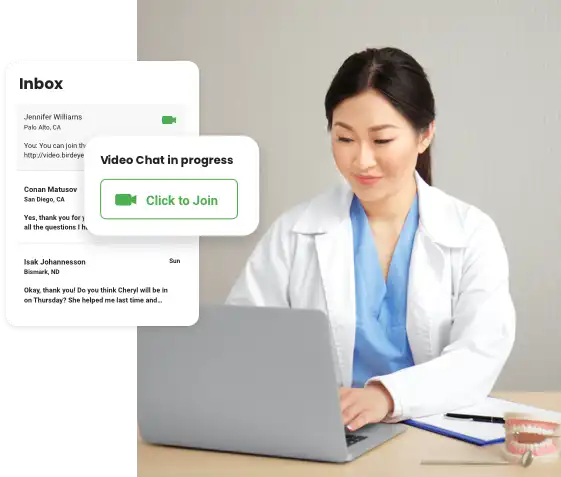 dental practice using video chat with patients