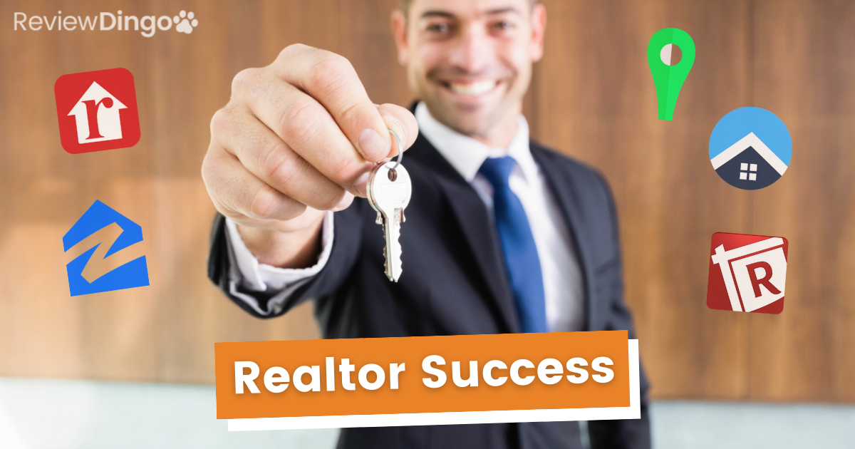 successful realtor smiling and holding keys  because of online reputation management for realtors